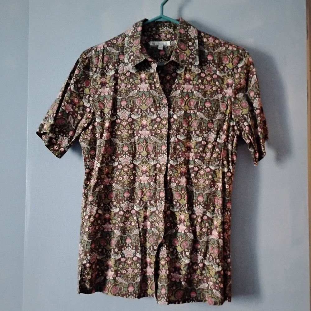 Tilley Liberty Print Cotton Floral Short Sleeved Shirt S